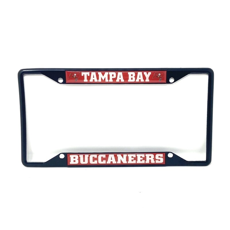 Tampa Bay Buccaneers Black Metal License Plate Frame