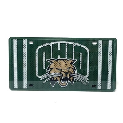 Ohio Bobcats Mesh Design Laser Tag Acrylic License Plate Ohio Bobcats Mesh Design Laser Tag Acrylic License Plate