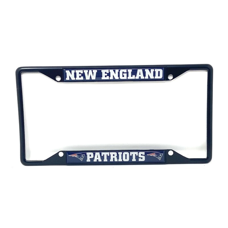 New England Patriots Black Metal License Plate Frame