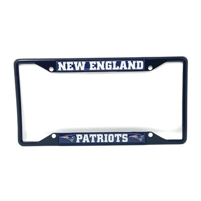 New England Patriots Black Metal License Plate Frame