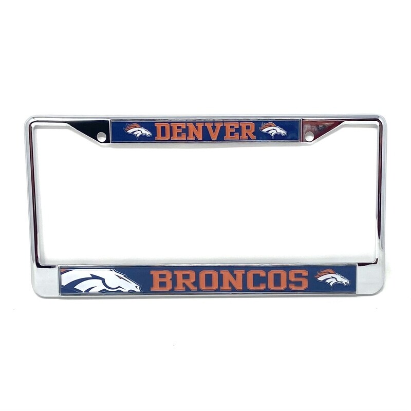 Denver Broncos Chrome Metal License Plate Frame Denver Broncos Chrome Metal License Plate Frame