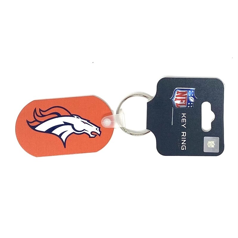 Denver Broncos Orange Metal Logo Key Ring