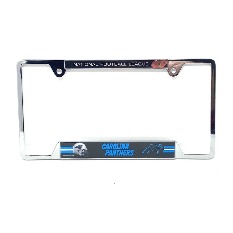 Carolina Panthers Chrome Metal License Plate Frame Carolina Panthers Chrome Metal License Plate Frame