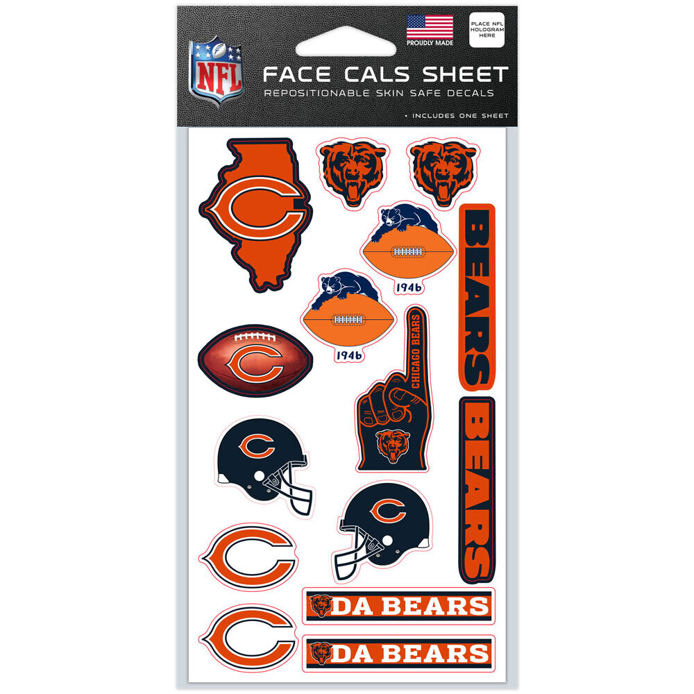 Chicago Bears Face-Cals Sheet