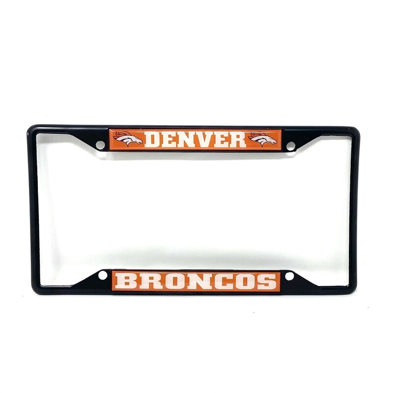 Denver Broncos Black Metal License Plate Frame Denver Broncos Black Metal License Plate Frame