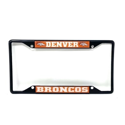 Denver Broncos Black Metal License Plate Frame