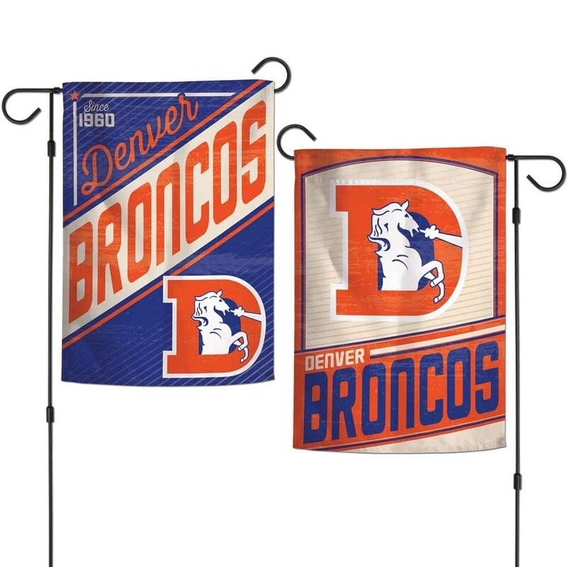 Denver Broncos Retro 12.5" x 18" Premium 2-Sided Garden Flag