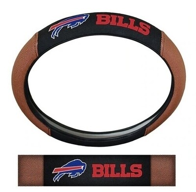 Buffalo Bills Premium Embroidered Pigskin Car Steering Wheel Cover