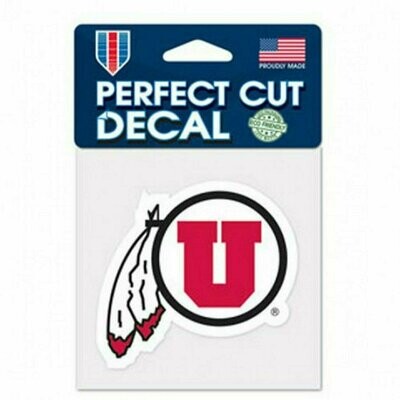Utah Utes 4" x 4" Perfect Cut Color Decal