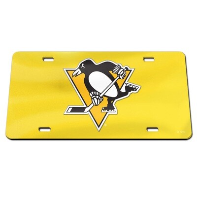 Pittsburgh Penguins Laser Tag Gold License Plate