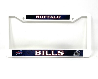 Buffalo Bills White Plastic License Plate Frame