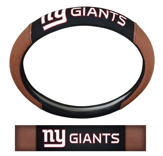 New York Giants Premium Embroidered Pigskin Style Car Steering Wheel Cover
