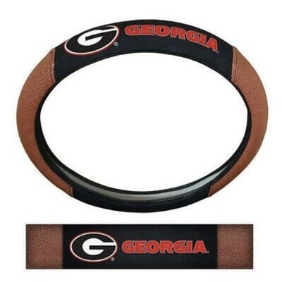 Georgia Bulldogs Premium Embroidered Pigskin Style Car Steering Wheel Cover