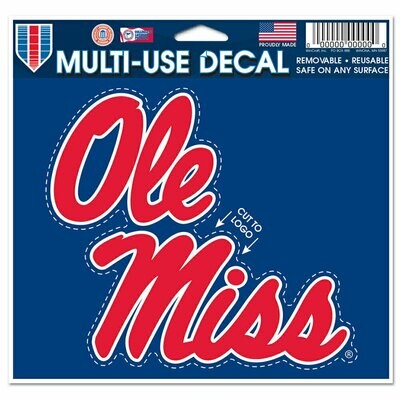 Ole Miss Rebels 4.5" x 5.75" Multi-Use Decal Cut to Logo