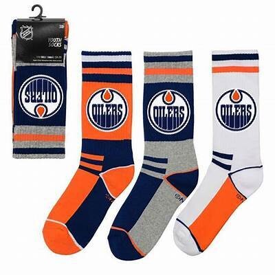 Edmonton Oilers Set of 3 Youth Socks