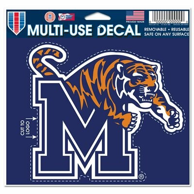 Memphis Tigers 4.5" x 5.75" Multi-Use Decal Cut to Logo