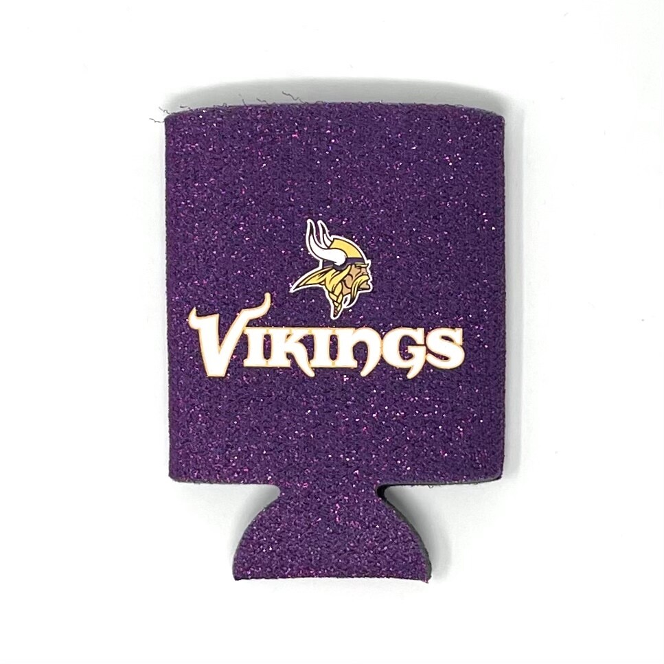 Minnesota Vikings Glitter 12 Ounce Can Cooler Koozie