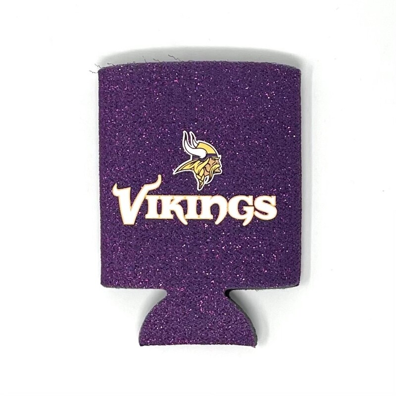 Minnesota Vikings Glitter 12 Ounce Can Cooler Koozie