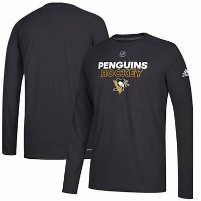 Pittsburgh Penguins Youth Black Adidas Long Sleeve