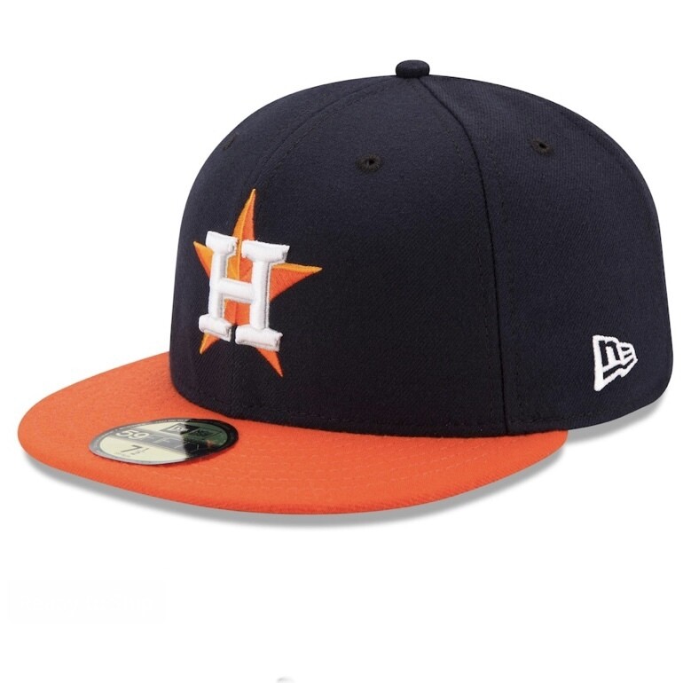 Houston Astros Men’s New Era 59Fifty Navy/Orange Road Authentic Collection On Field Fitted Hat