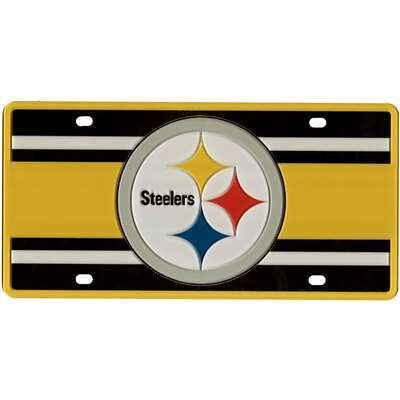 Pittsburgh Steelers Super Stripe Laser Tag Acrylic License Plate