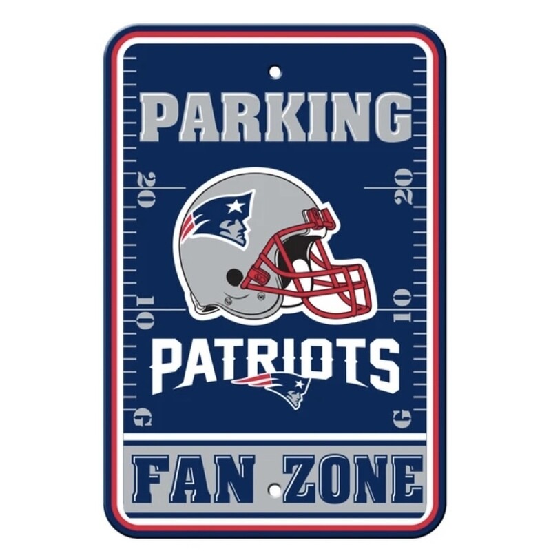 New England Patriots Parking Fan Zone 12"x 18" Plastic Sign