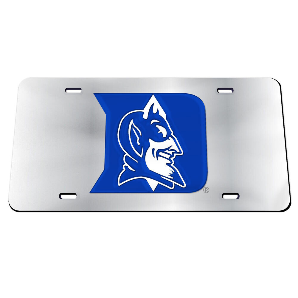 Duke Blue Devils Laser Tag Silver License Plate