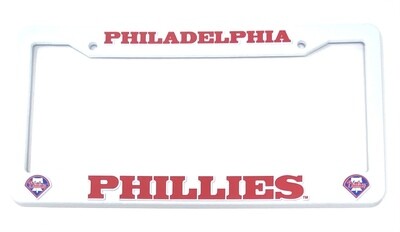 Philadelphia Phillies White Plastic License Plate Frame