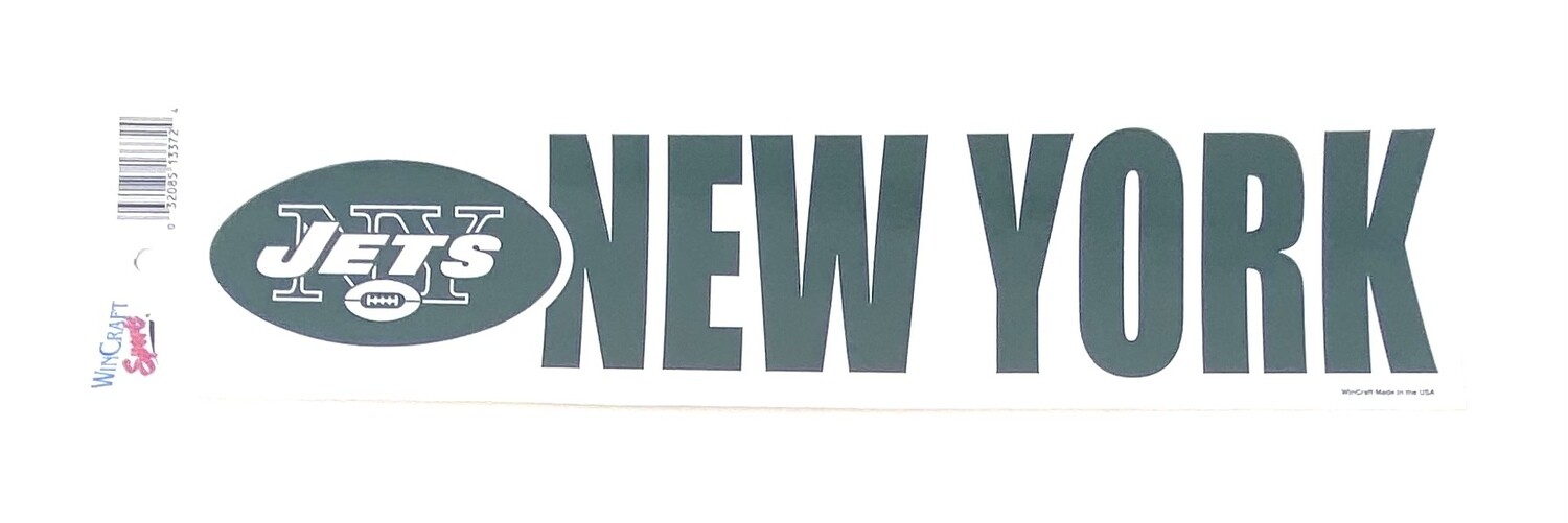 New York Jets 3" x 12" Bumper Sticker