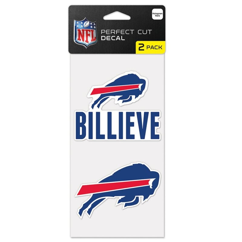 Buffalo Bills Billieve 4" x 8" Perfect Cut 2 Piece Decal