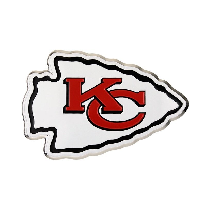 Kansas City Chiefs 3.25" x 3.25" Aluminum Color Team Emblem