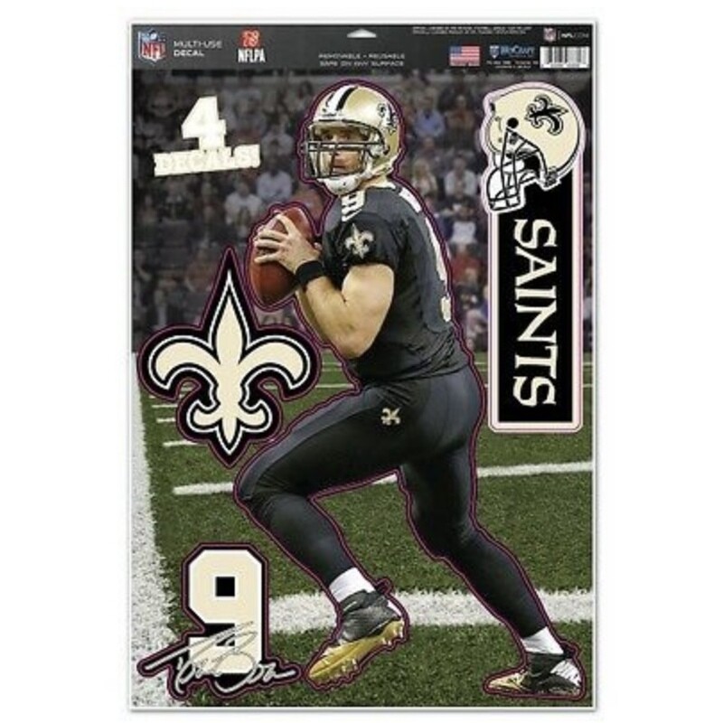 New Orleans Saints Drew Brees 11" x 17" Multi-Use 4 Piece Decal