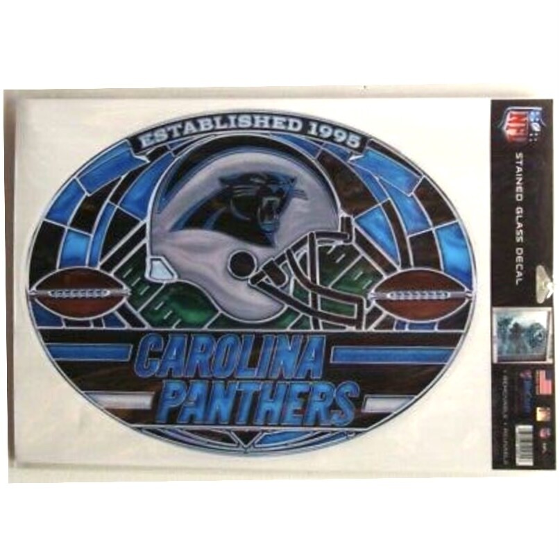 Carolina Panthers 11" x 17" Stained Glass Ultra Decal