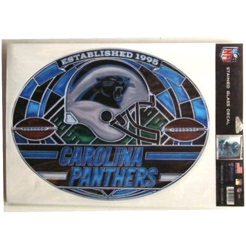 Carolina Panthers 11" x 17" Stained Glass Ultra Decal