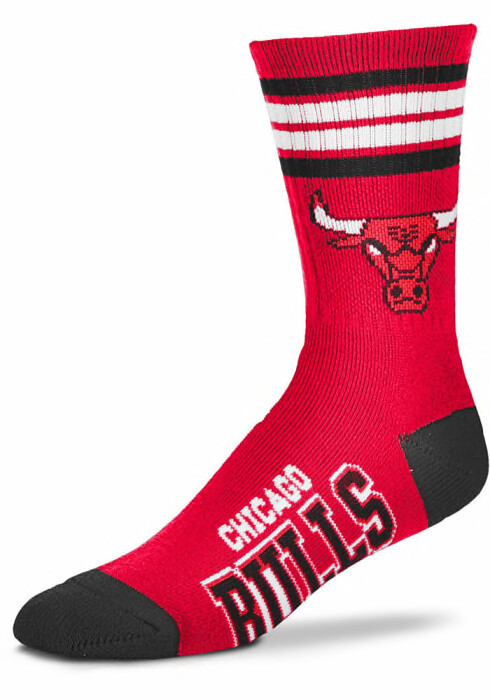 Chicago Bulls Adult 4-Stripe Duece Crew Socks