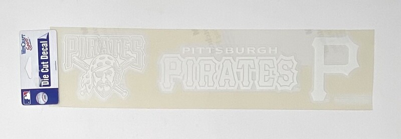 Pittsburgh Pirates White 4" x 17" Perfect Cut Color Decal