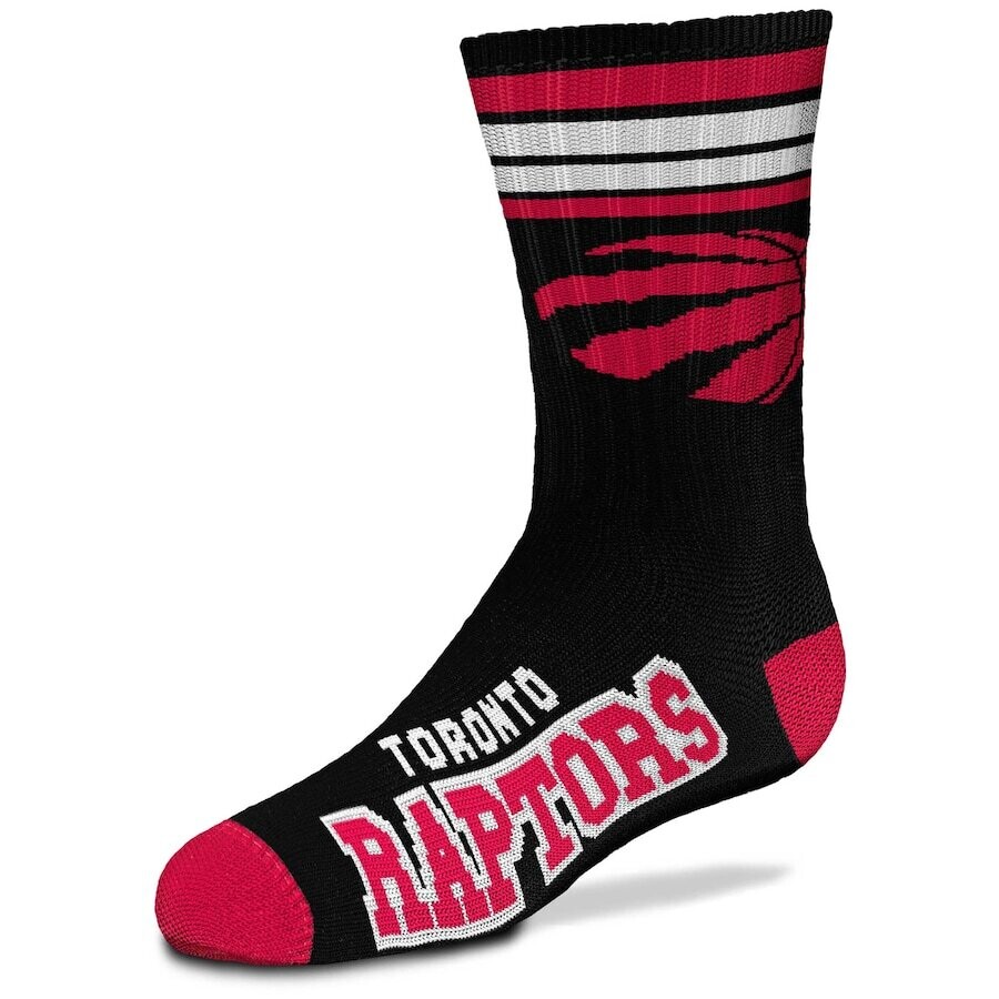 Toronto Raptors Adult 4-Stripe Duece Crew Socks