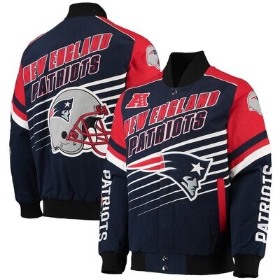 New England Patriots Men’s G-III Sports by Carl Banks Extreme Strike Cotton Twill Full-Snap Jacket