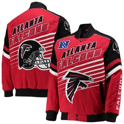 Atlanta Falcons Men’s G-III Sports by Carl Banks Extreme Strike Cotton Twill Full-Snap Jacket