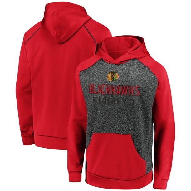 Chicago Blackhawks Men’s Game Day Ready Chiller Fleece Raglan Pullover Hoodie