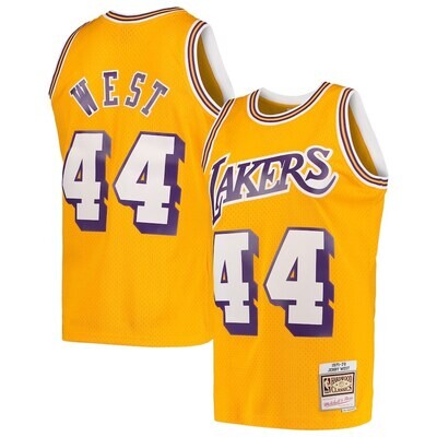Los Angeles Lakers Jerry West 1971-72 Yellow Mitchell & Ness Men’s Swingman Jersey