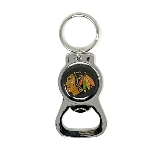 Chicago Blackhawks Metal Key Ring and Bottle Opener