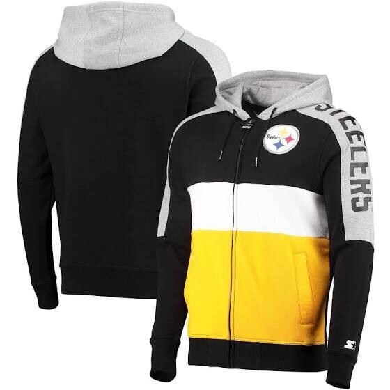 Pittsburgh Steelers Men's Full Zip Starter Hoodie Pittsburgh Steelers Men's Full Zip Starter Hoodie