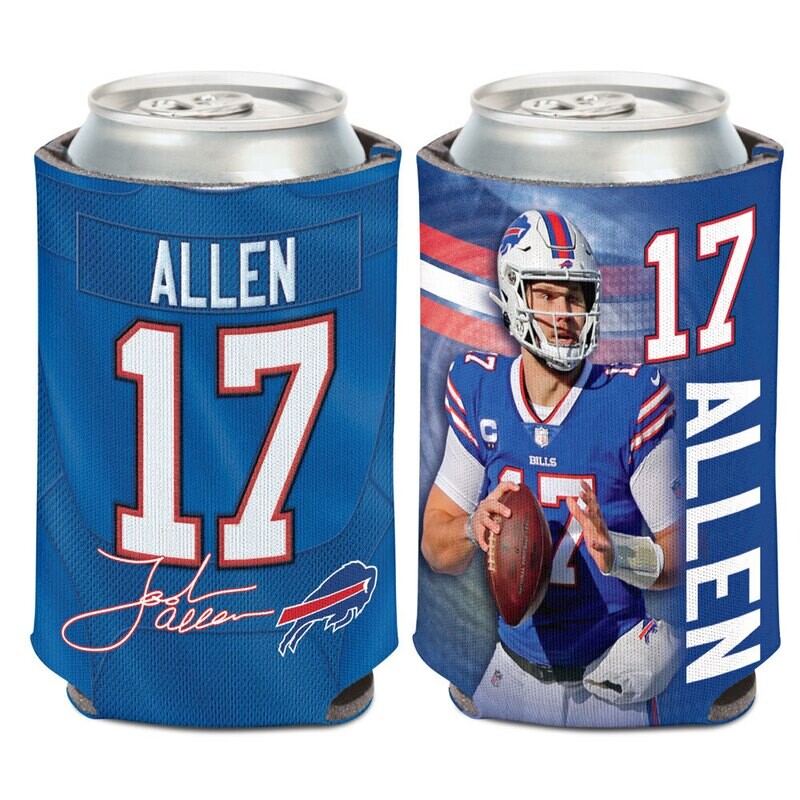 Buffalo Bills Josh Allen Blue 12 Ounce Can Cooler Koozie