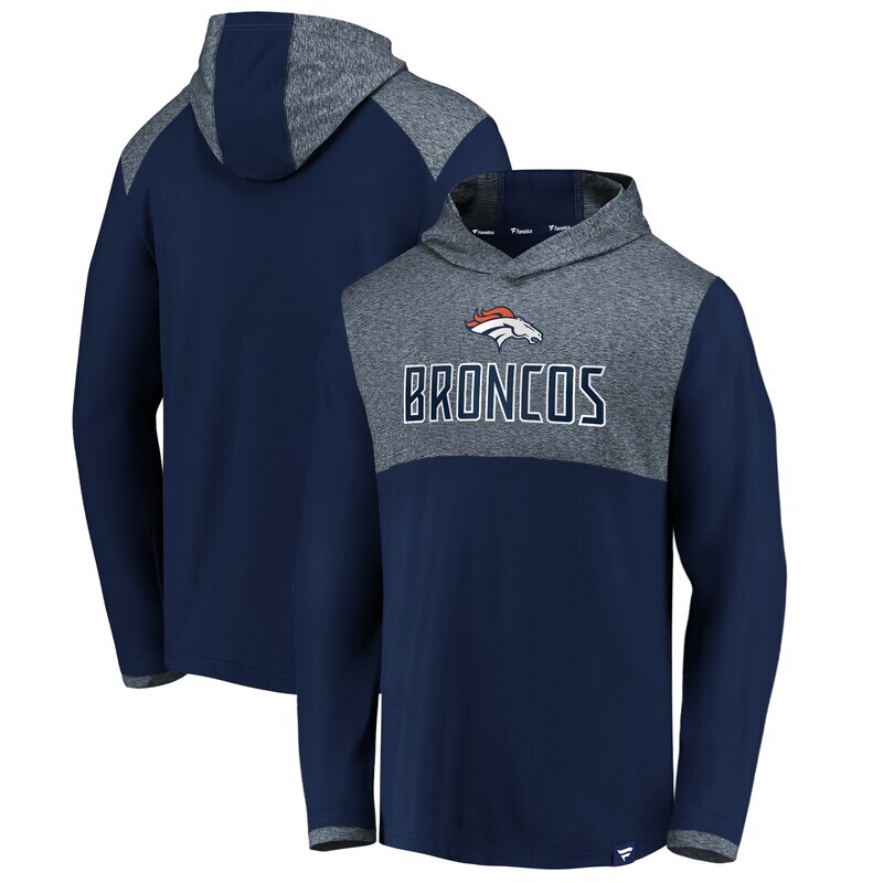 Denver Broncos Men’s Fanatics Branded Iconic Marbled Clutch Long Sleeve Hoodie