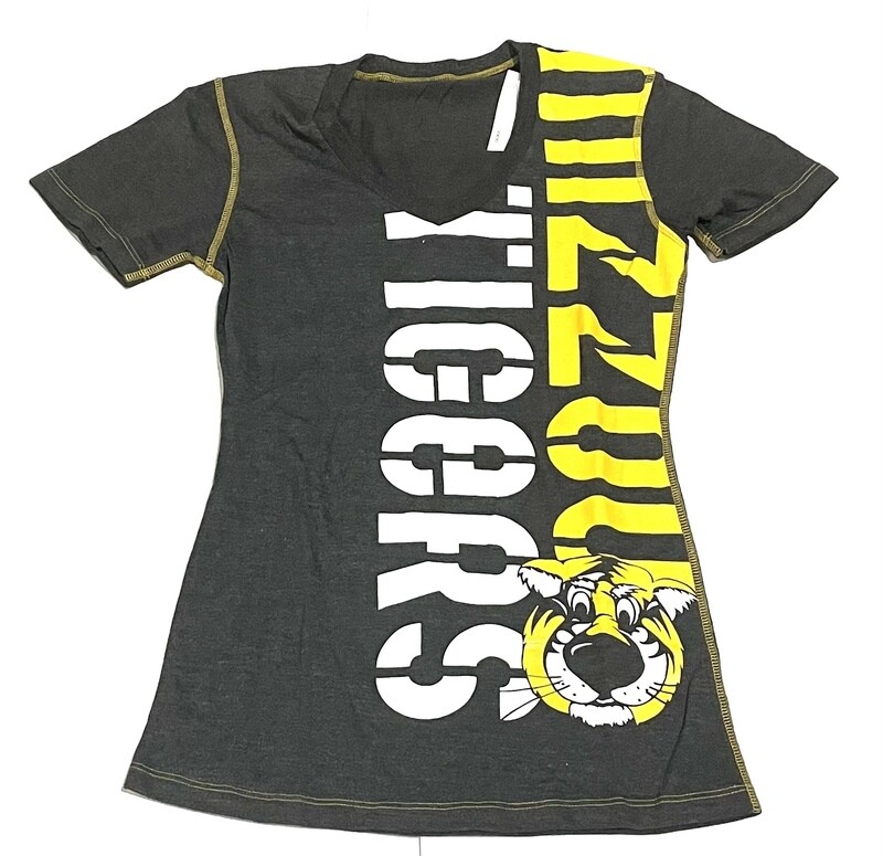 Missouri Tigers Women's V-Neck Logo T-Shirt