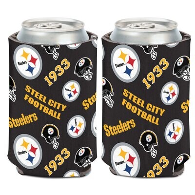 Pittsburgh Steelers Scattered 12 Ounce Can Cooler Koozie
