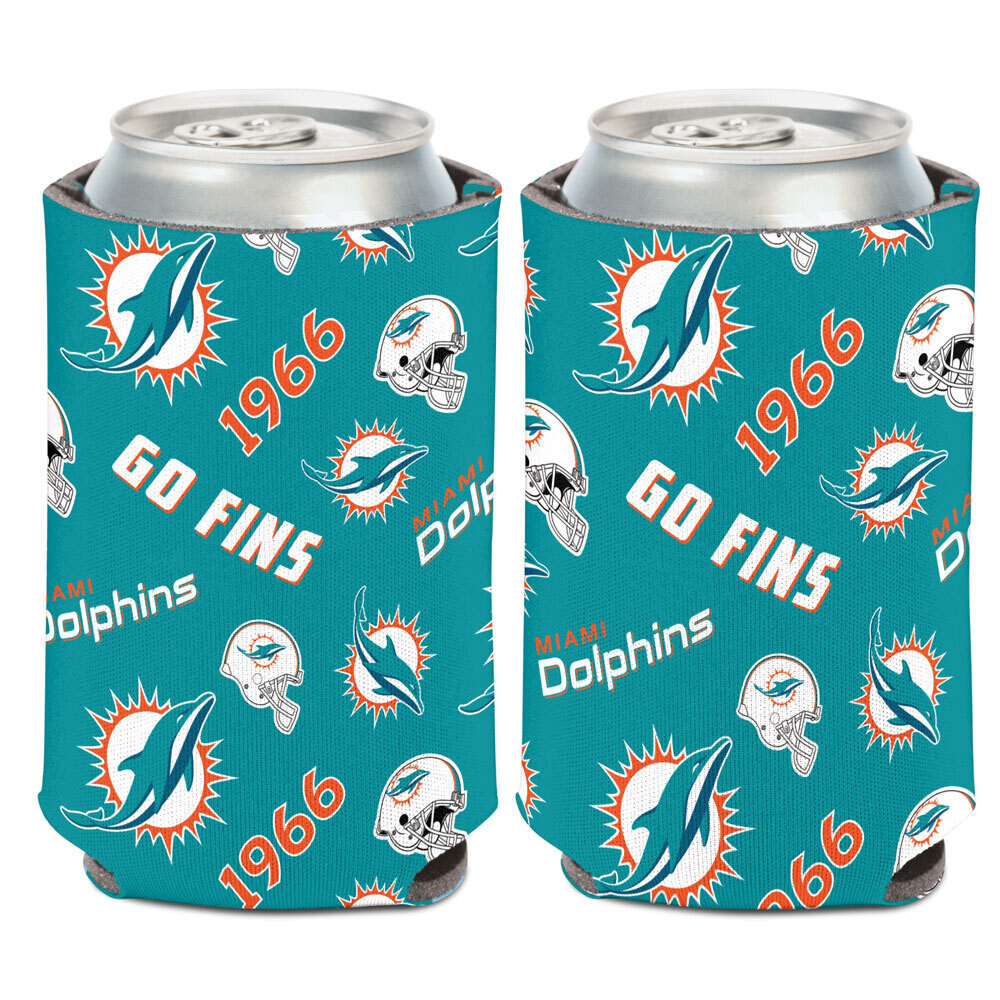 Miami Dolphins All Over 12 Ounce Can Cooler Koozie