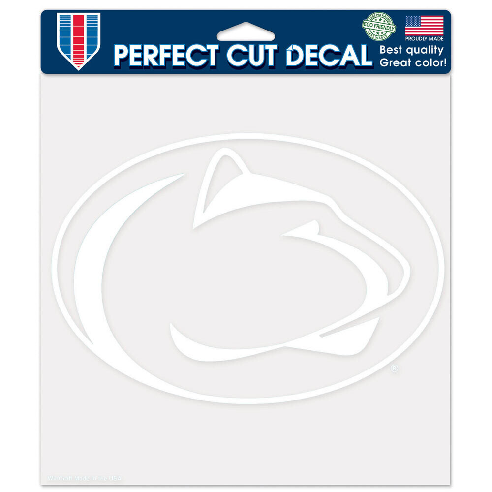 Penn State Nittany Lions White 8" x 8" Perfect Cut Color Decal