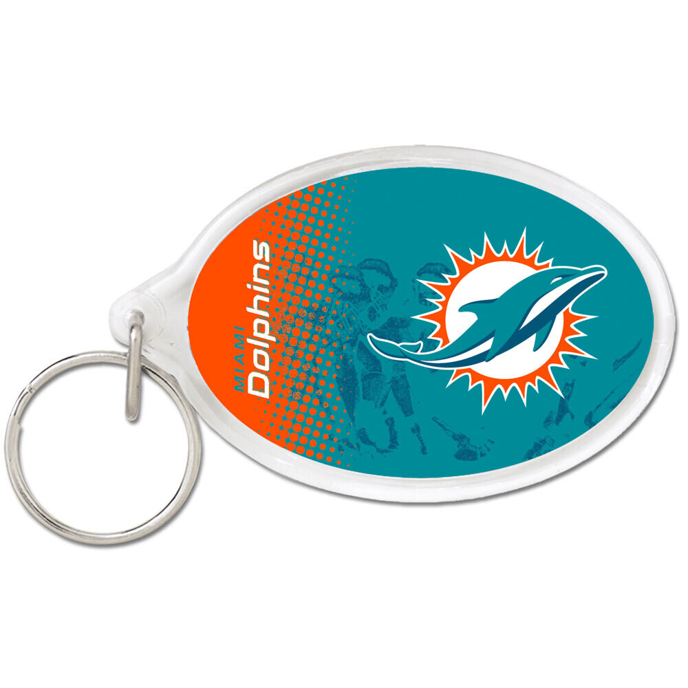 Miami Dolphins Oval Acrylic Keychain